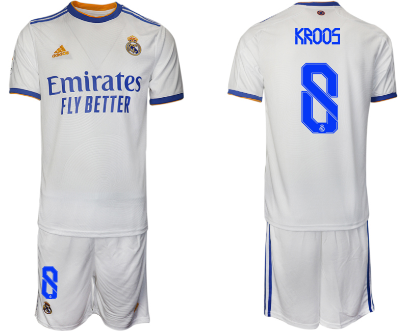 Men 2021-2022 Club Real Madrid home white #8 Soccer Jerseys